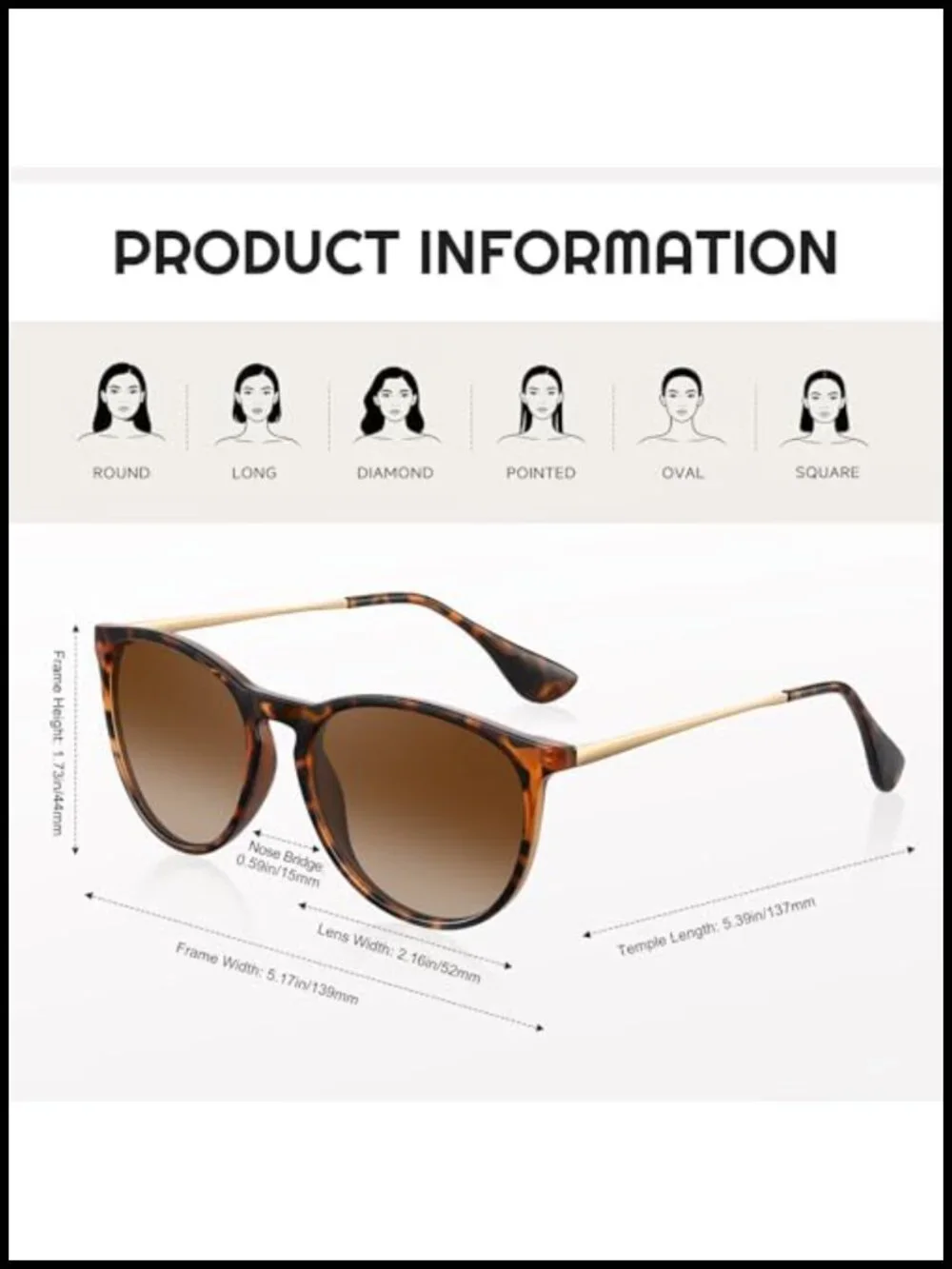 Polarized Sunglasses for Women - Vintage Round Retro Style UV Protection